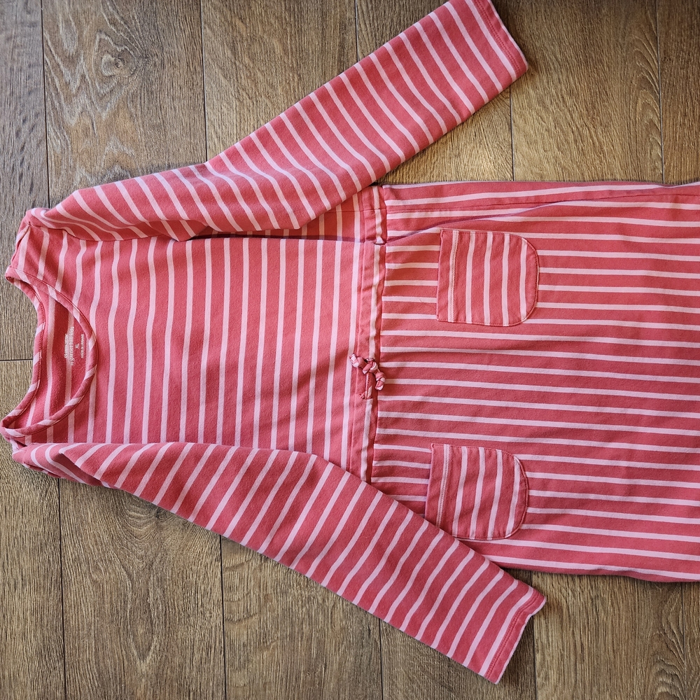 Garnet Hill Pink and White Striped Dress